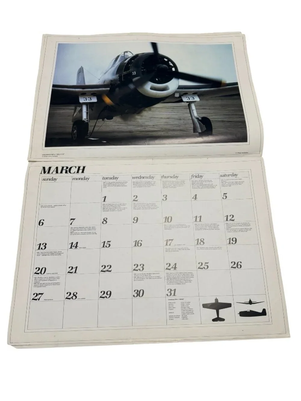 1983 Ghosts A Time Remembered Warbirds Aviation Calendar Partial Philip Makanna